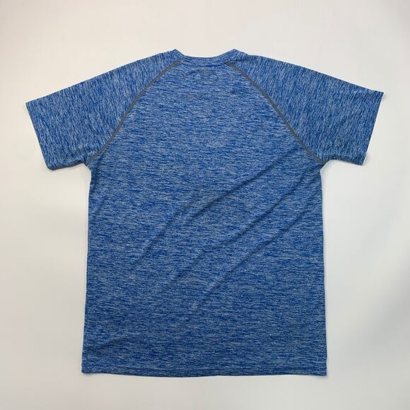 Under Armour T Shirt Mens M Medium Blue Running Reflective Heatgear Loose Fit - Picture 8 of 10